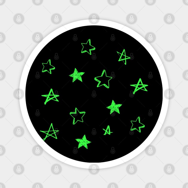 small green star doodle pattern Magnet by AdelDa